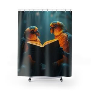 Love Birds  Shower Curtain, Unique Bathroom Decor, Reptile Lovers Gift, Fun Home Accessories, Quirky Bathroom Style