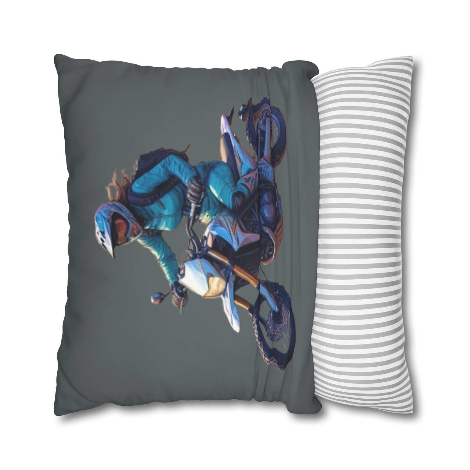 Scrambling Bikes Square Poly Canvas Pillowcase - Image 18