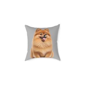 Pomeranian Dog Square Poly Canvas Pillow