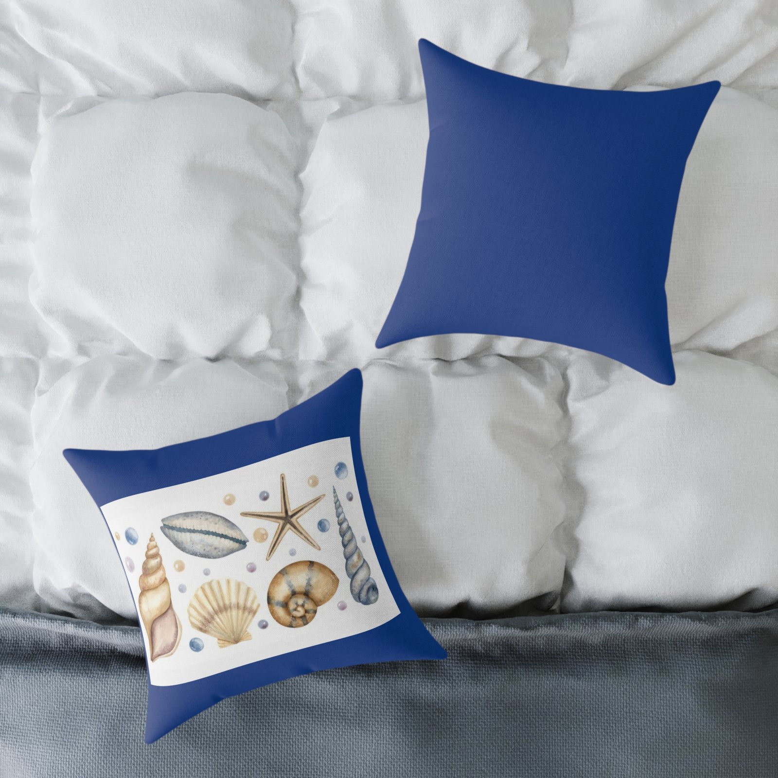 Sea shells Seaside Beach Square Poly Canvas Pillow 08 - Image 8