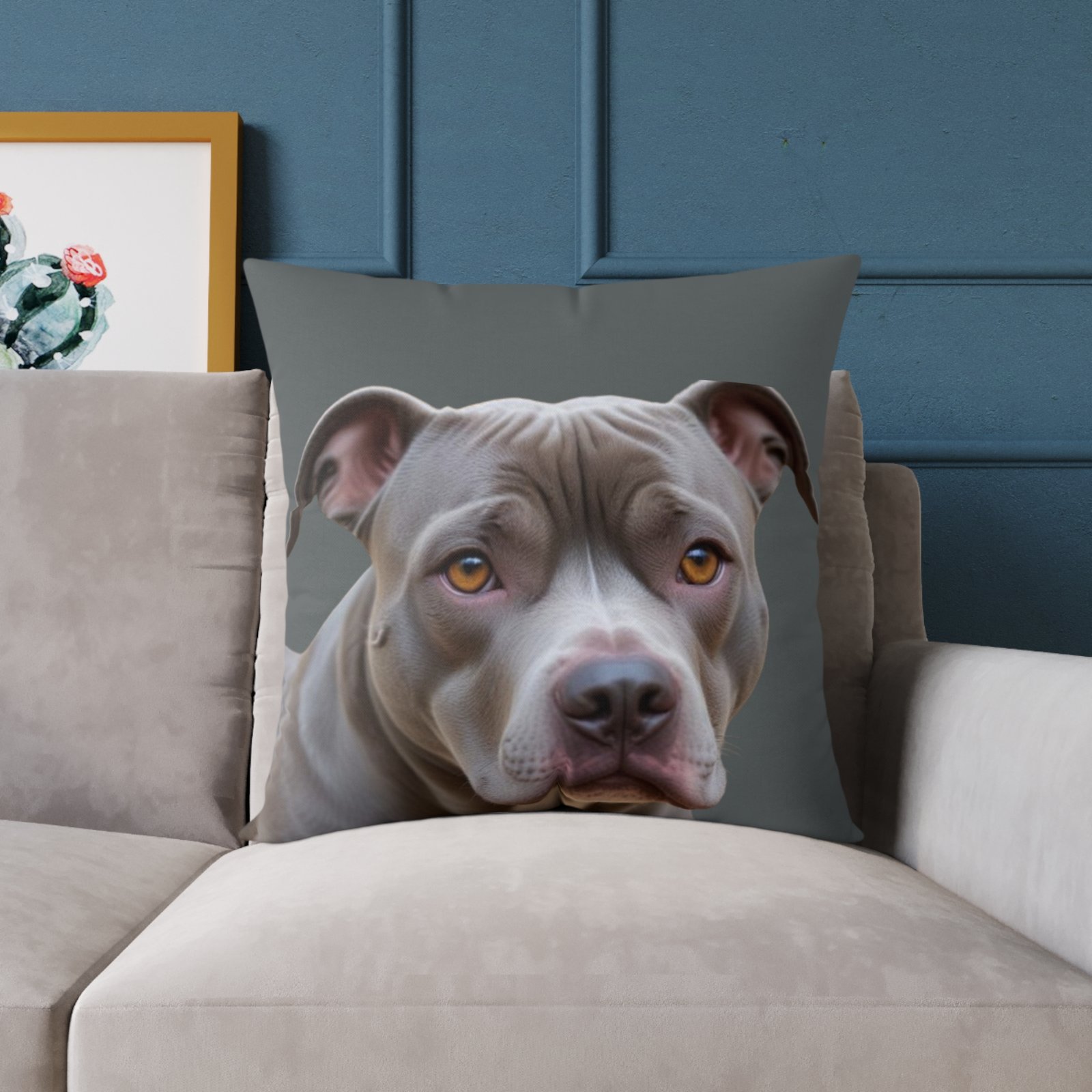 Staffordshire Bull Terrier Square Poly Canvas Pillow - Image 15