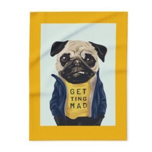 Pug Fleece Blanket, Dog Lover Gift, Pet Keepsake, Home Decor, Warm Throw for Winter, Cabin or Dog-Themed Parties