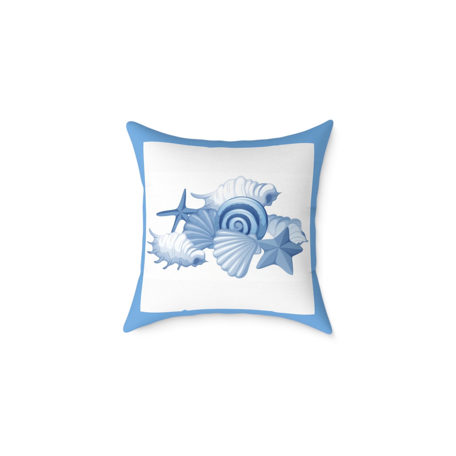 Sea shells Seaside Beach Square Poly Canvas Pillow 08 - Image 5