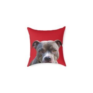 Staffordshire Bull Terrier Square Poly Canvas Pillow