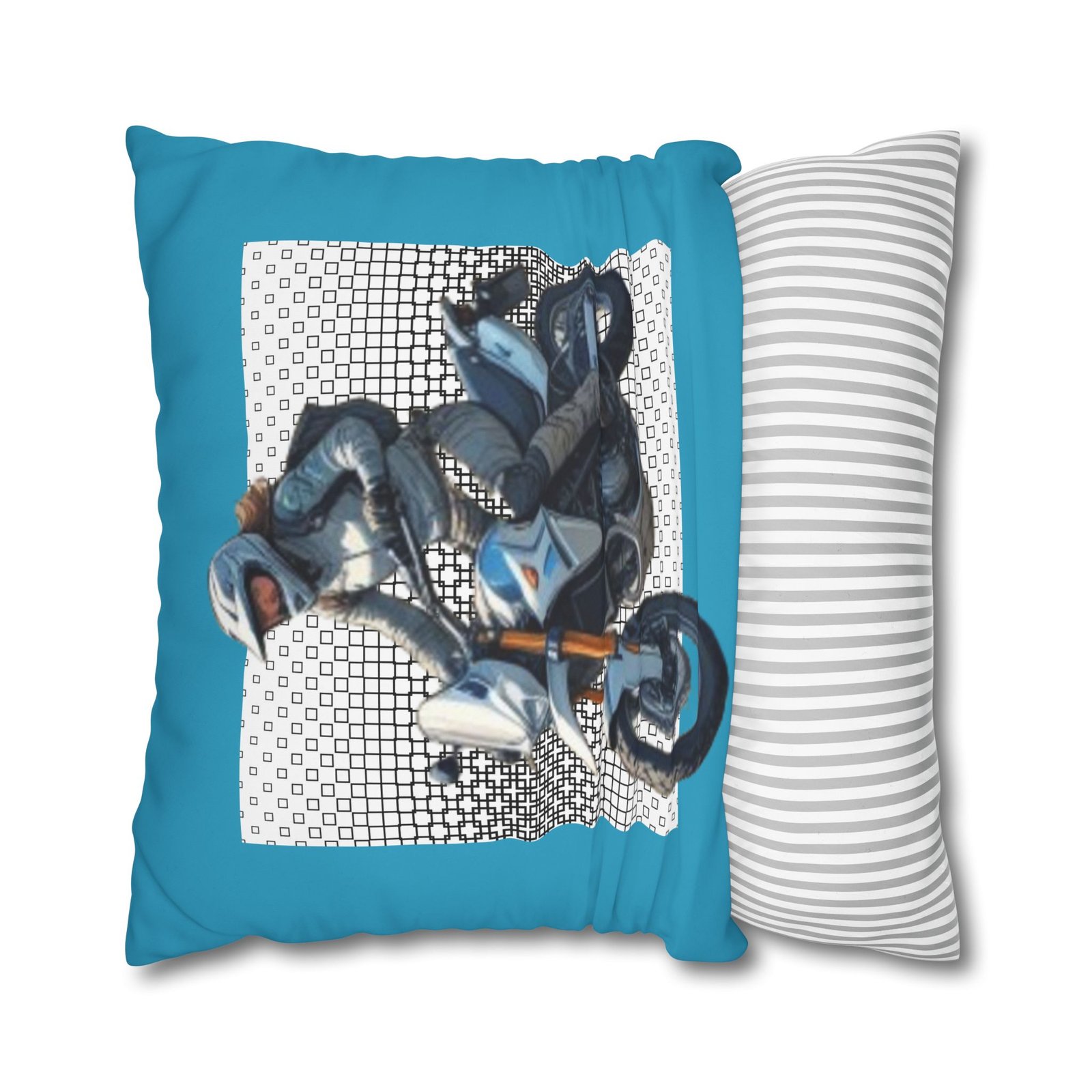 Scrambling Bikes Square Poly Canvas Pillowcase - Image 18