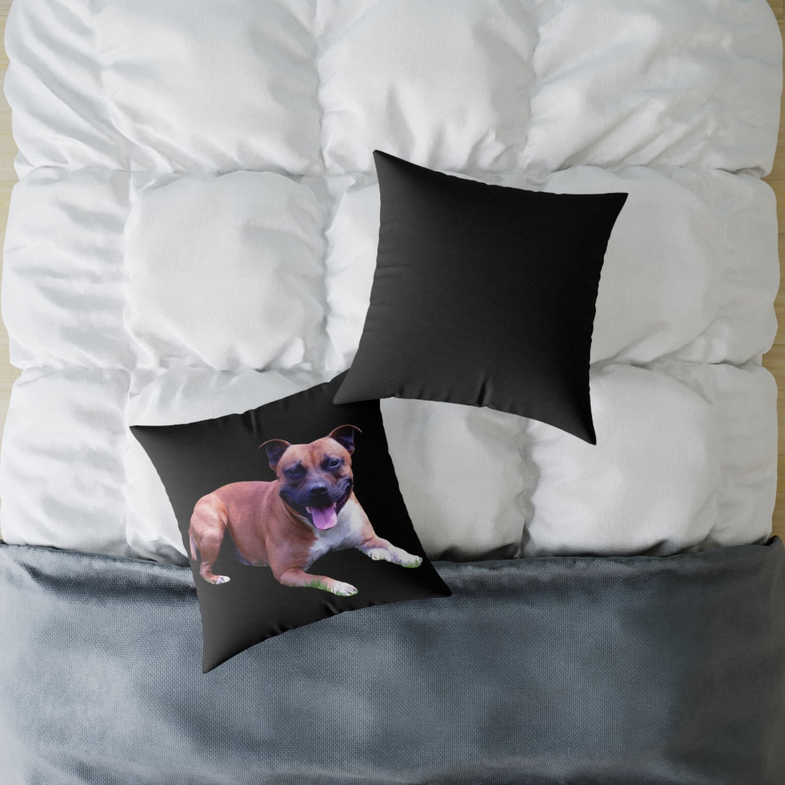 Staffordshire Bull Terrier Square Poly Canvas Pillow 08 - Image 12