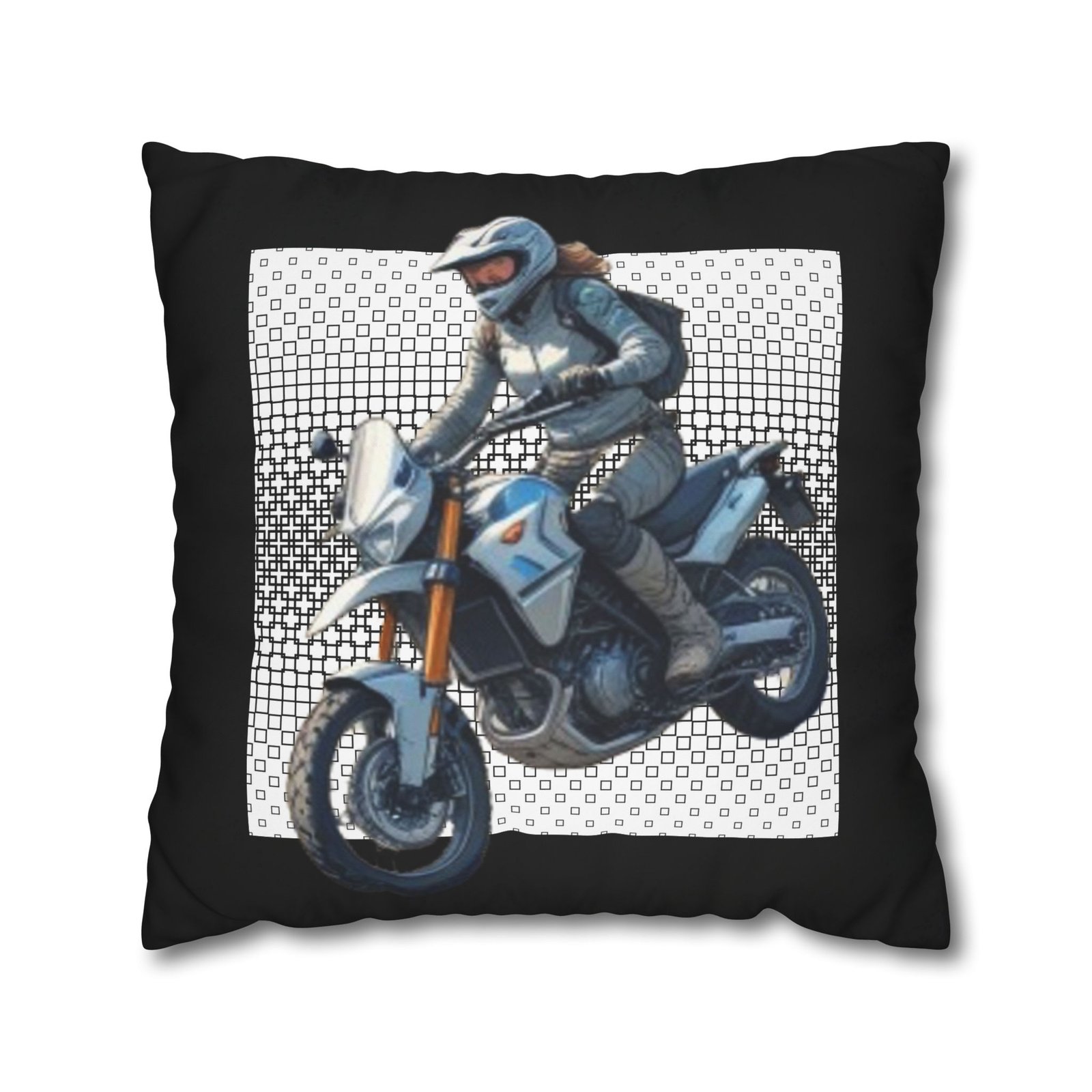Scrambling Bikes Square Poly Canvas Pillowcase - Image 13