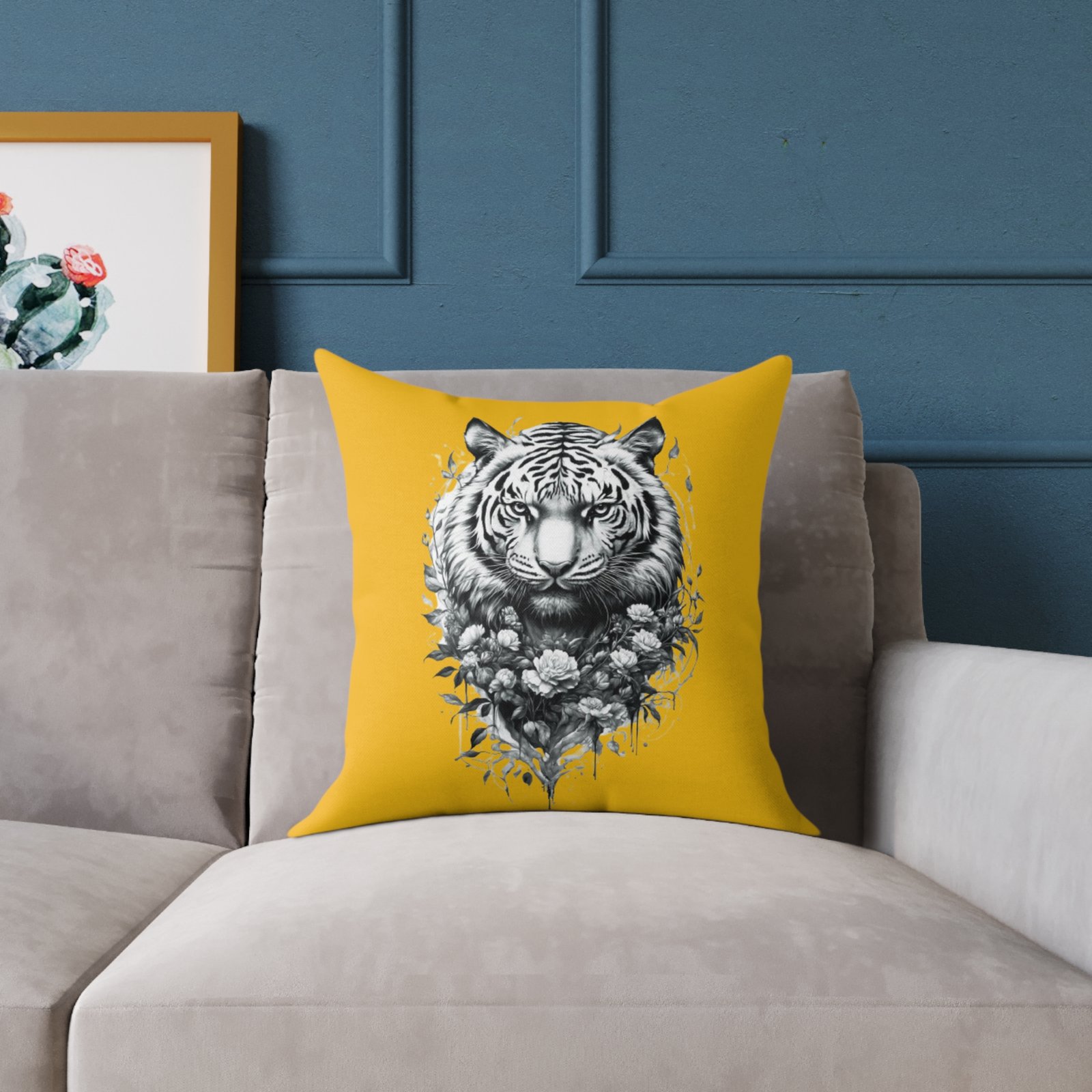 Tiger Square Poly Canvas Pillow - Image 7