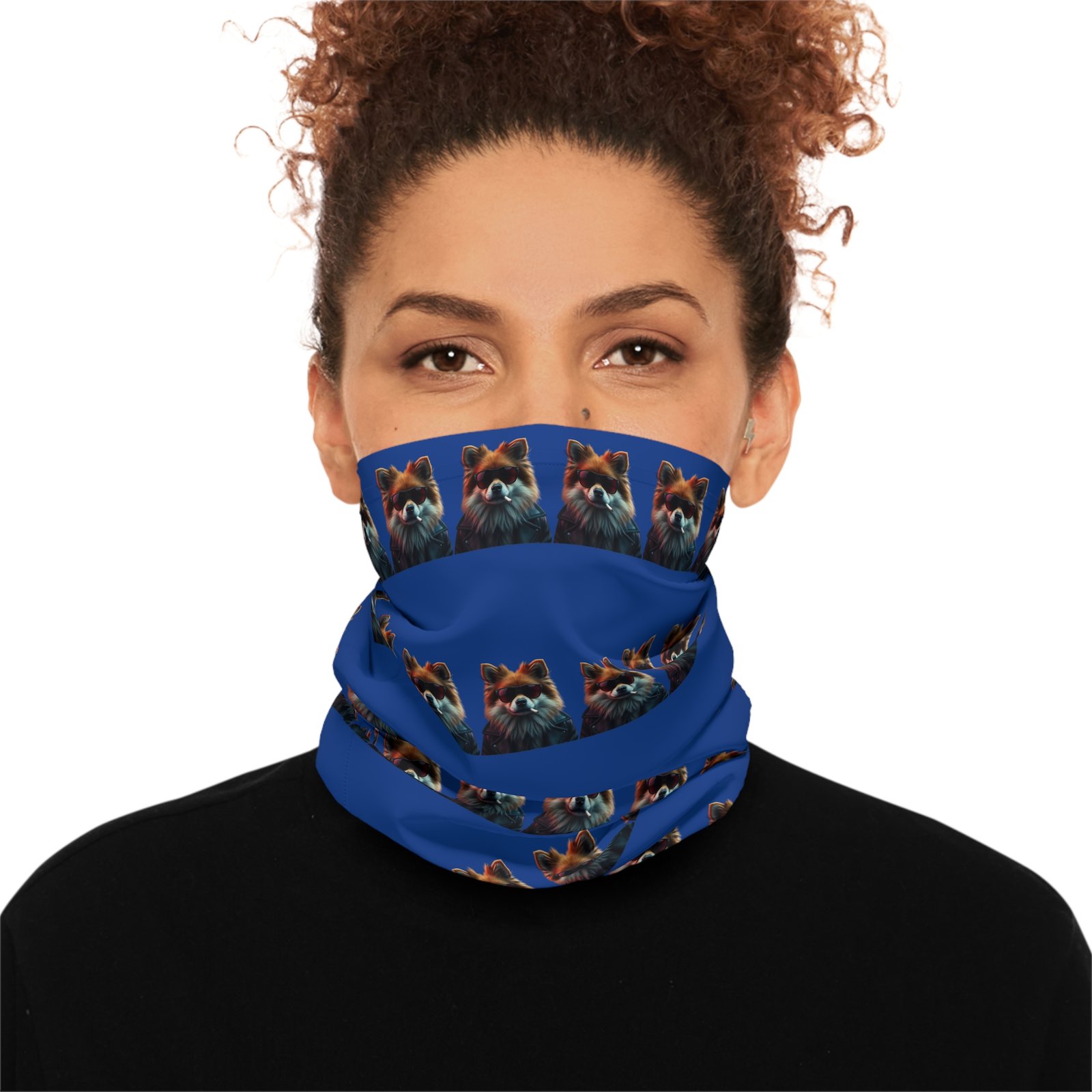 Pomeranian Fun Dog Print Neck Gaiter | Lightweight Face Cover | Perfect for Outdoor Activities, Running, Festivals, Pet Lovers, Gifts - Image 3