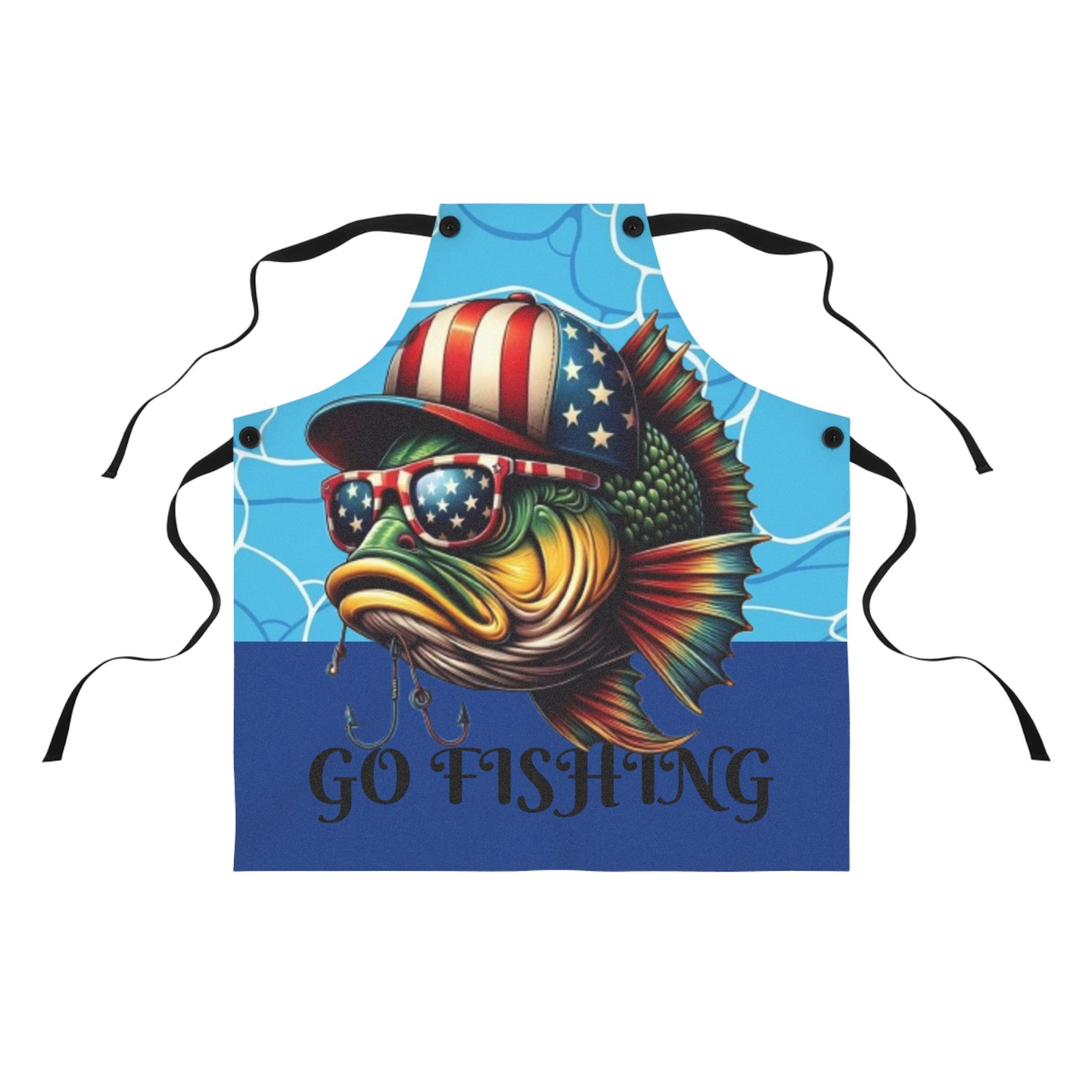 Fishing Enthusiast Apron - Go Fishing Kitchen Gift, BBQ Cooking Gear, Fisherman Accessory, Outdoor Cooking Apron, Unique Gift for Anglers