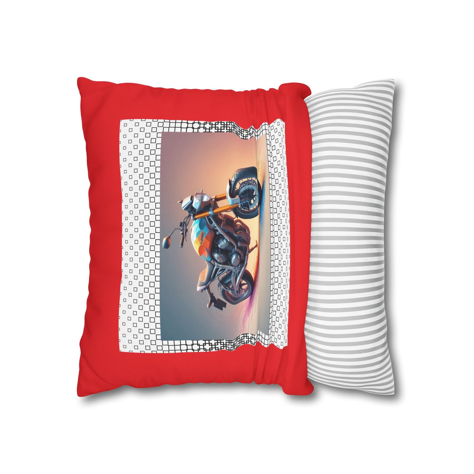Scrambling Bikes Square Poly Canvas Pillowcase - Image 6