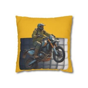 Scrambling Bikes Square Poly Canvas Pillowcase