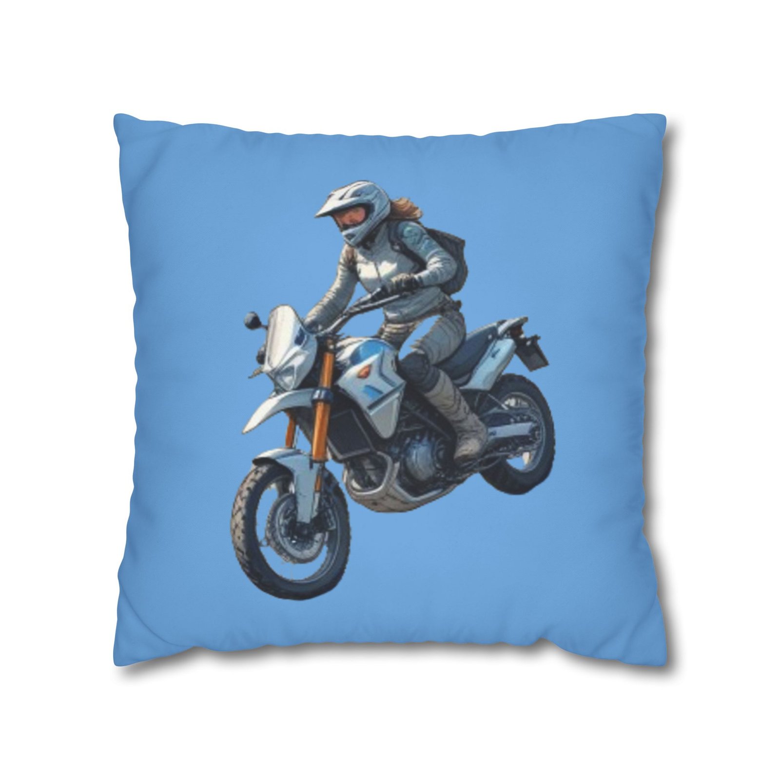 Scrambling Bikes Square Poly Canvas Pillowcase - Image 9