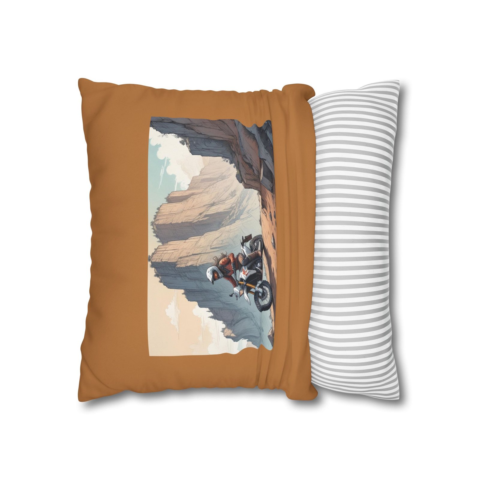 Scrambling Bikes Square Poly Canvas Pillowcase - Image 6