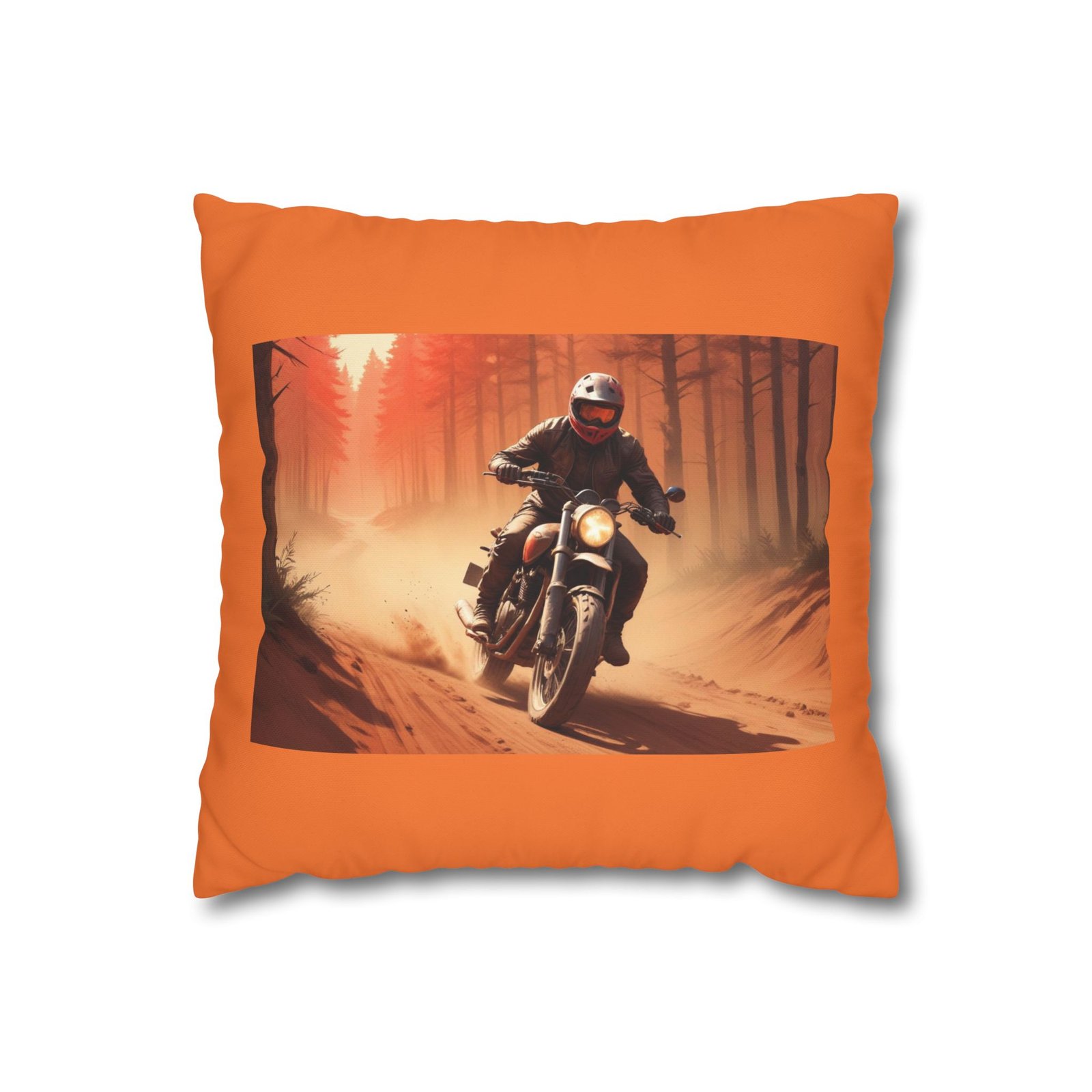 Scrambling Bikes Square Poly Canvas Pillowcase