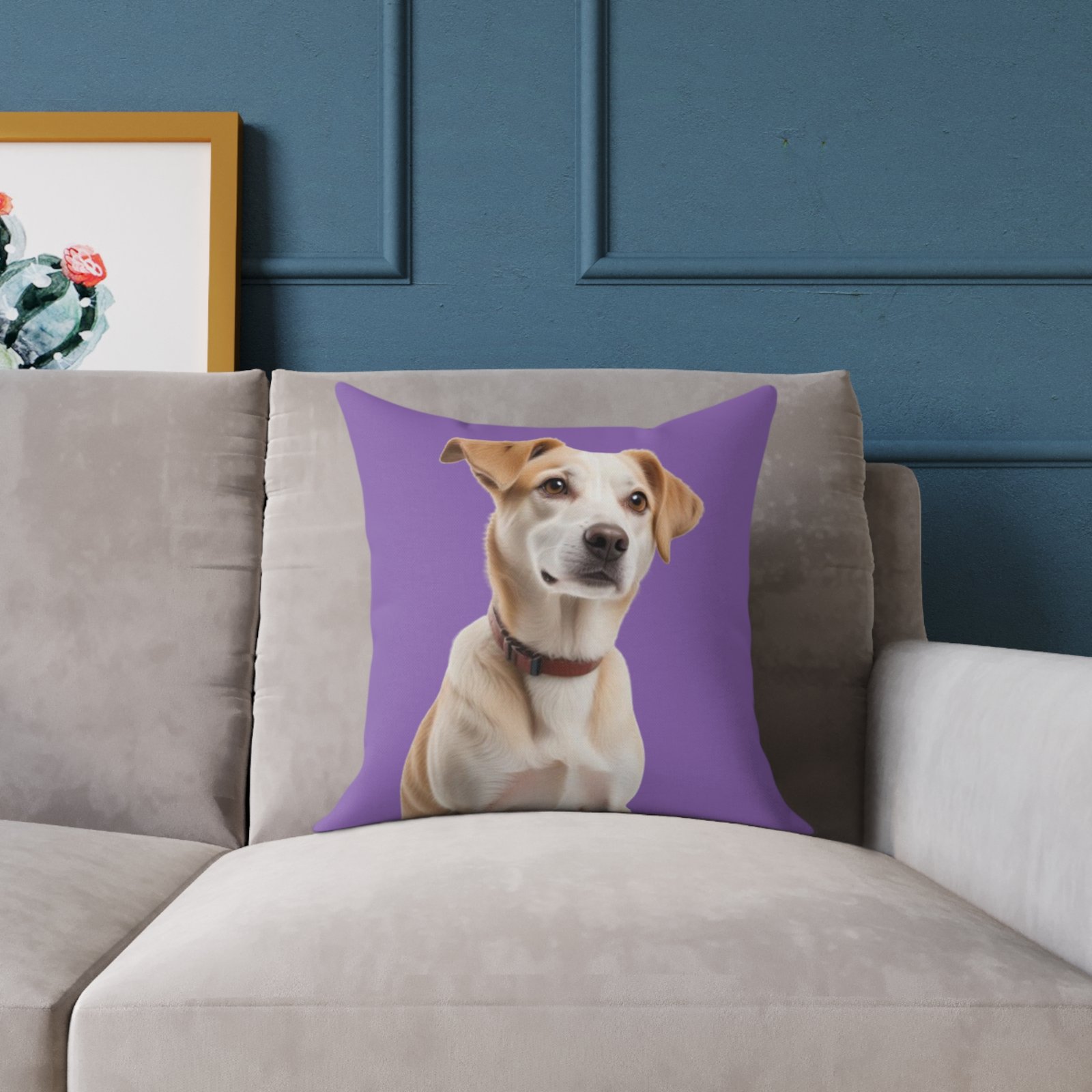 Jack Russell Square Poly Canvas Pillow - Image 3