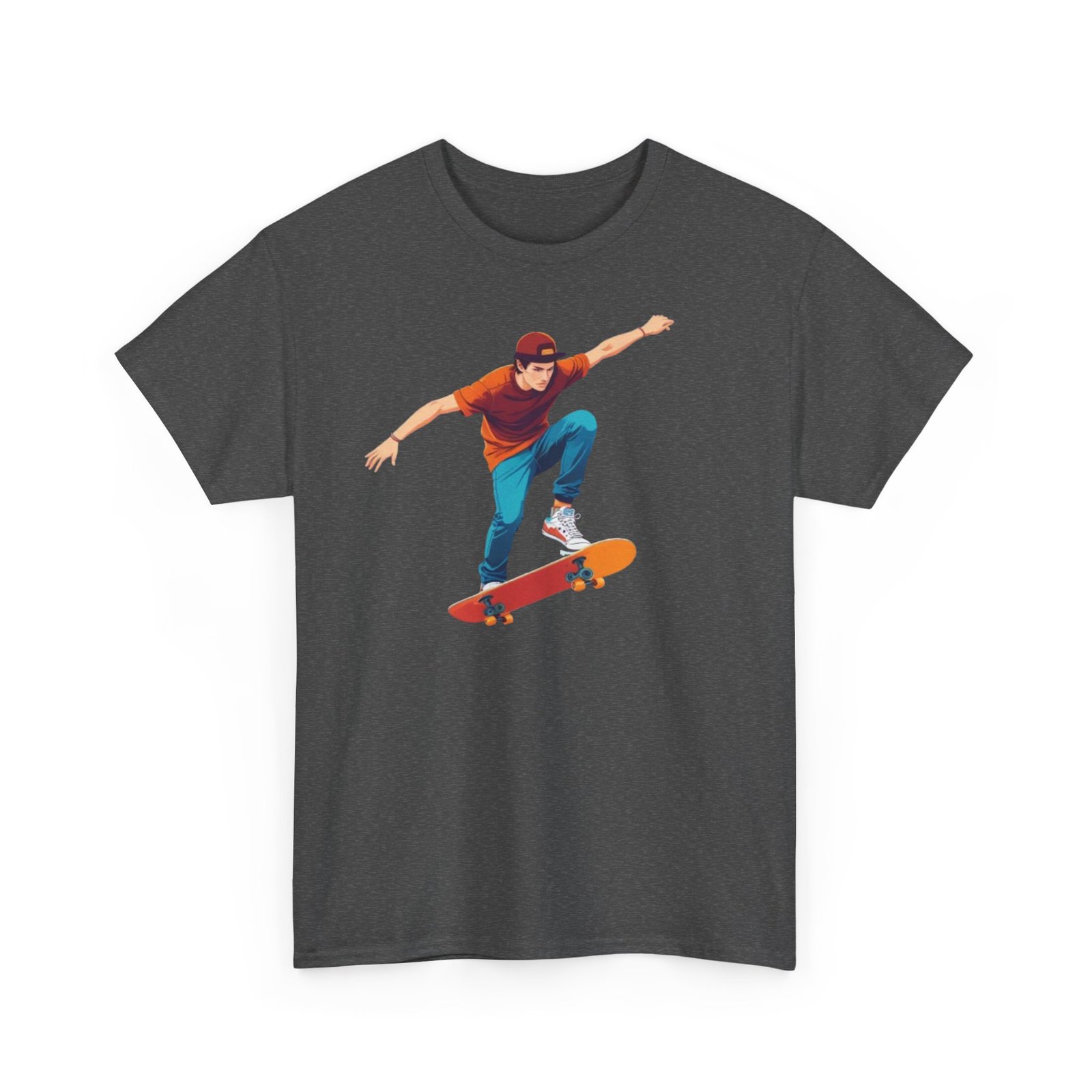 Skateboard Unisex Heavy Cotton Tee - Image 43