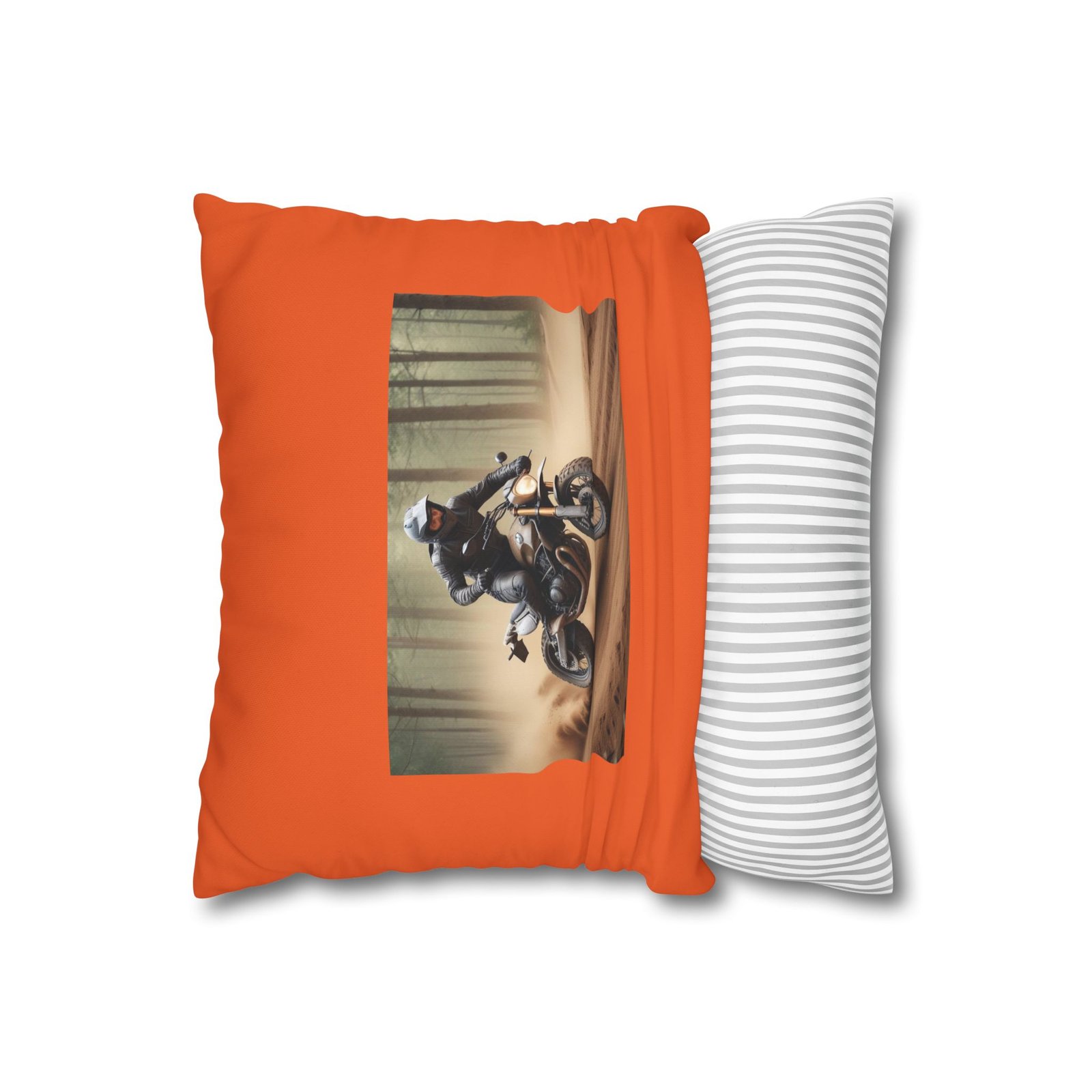 Scrambling Bikes Square Poly Canvas Pillowcase - Image 2
