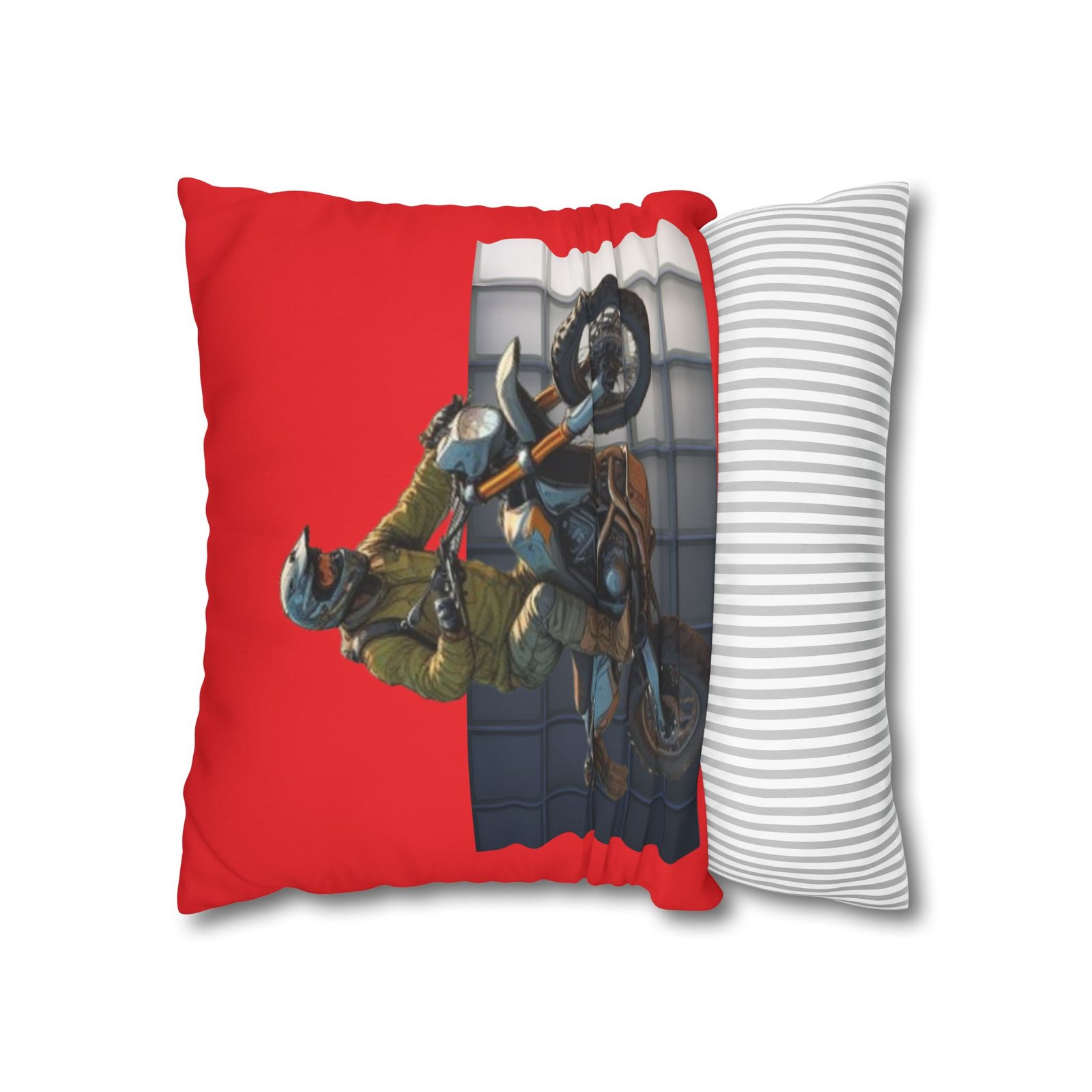 Scrambling Bikes Square Poly Canvas Pillowcase - Image 6