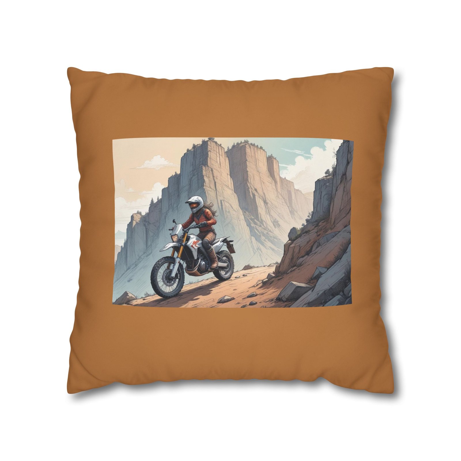 Scrambling Bikes Square Poly Canvas Pillowcase - Image 9