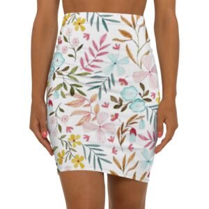 Elegant Floral Mid-Waist Pencil Skirt for Women - Perfect for Work or Casual Outings