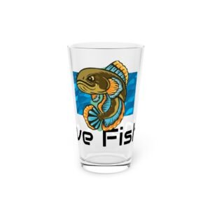 Fish Fishing Water Sports  Glass Pint Glass, Unique Beer Glass, Funny Gift for Fisherman, Independence Day Drinkware, Perfect for Summer BBQs