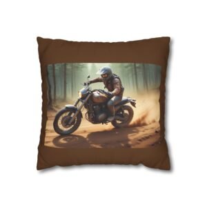 Scrambling Bikes Square Poly Canvas Pillowcase
