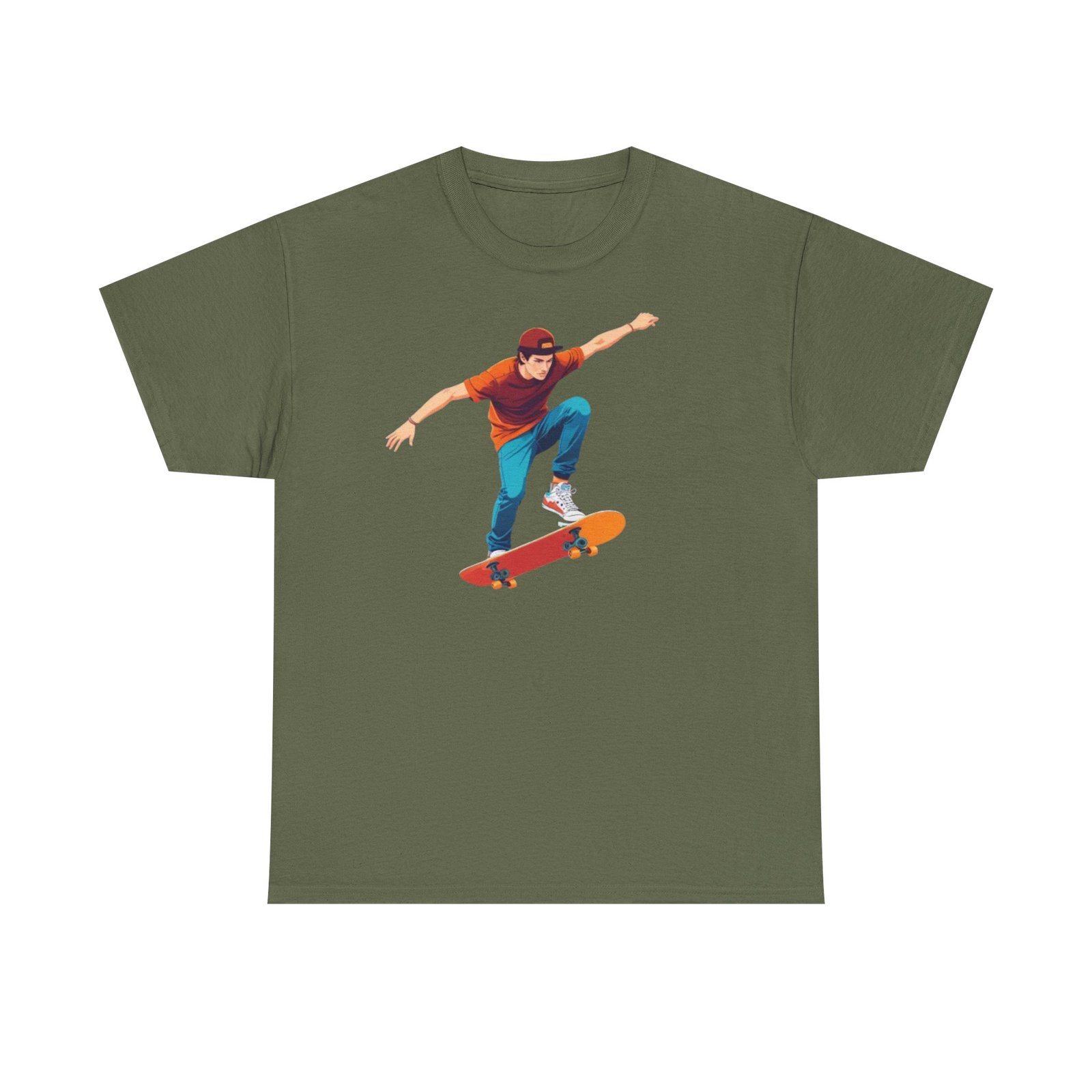 Skateboard Unisex Heavy Cotton Tee - Image 33