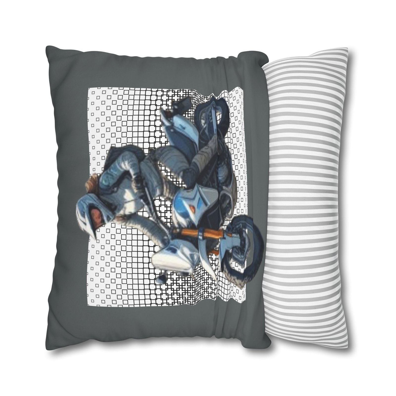 Scrambling Bikes Square Poly Canvas Pillowcase - Image 18