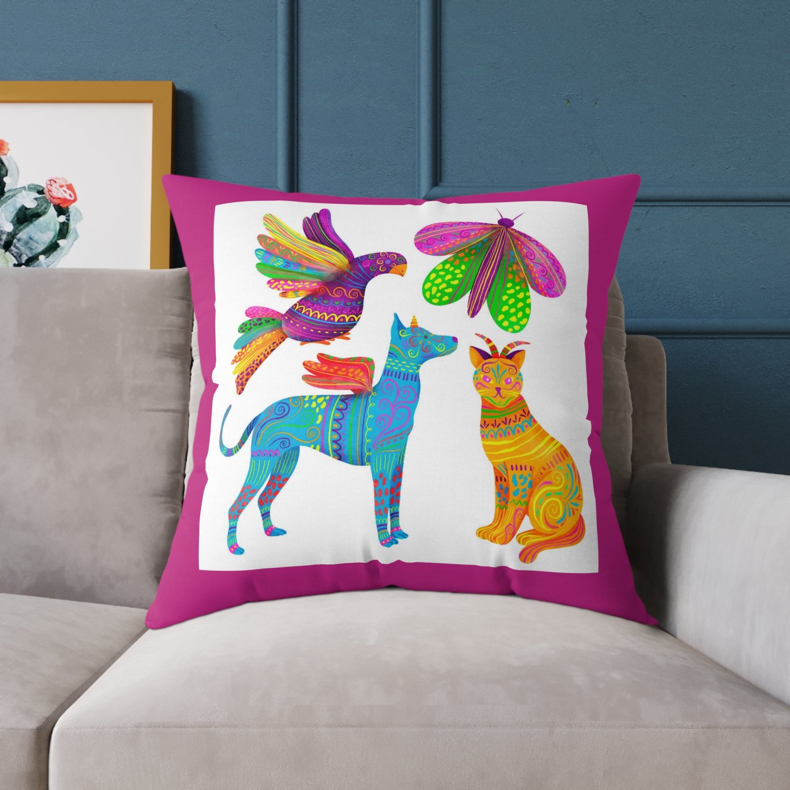 Mexico Square Poly Canvas Pillow - Image 19