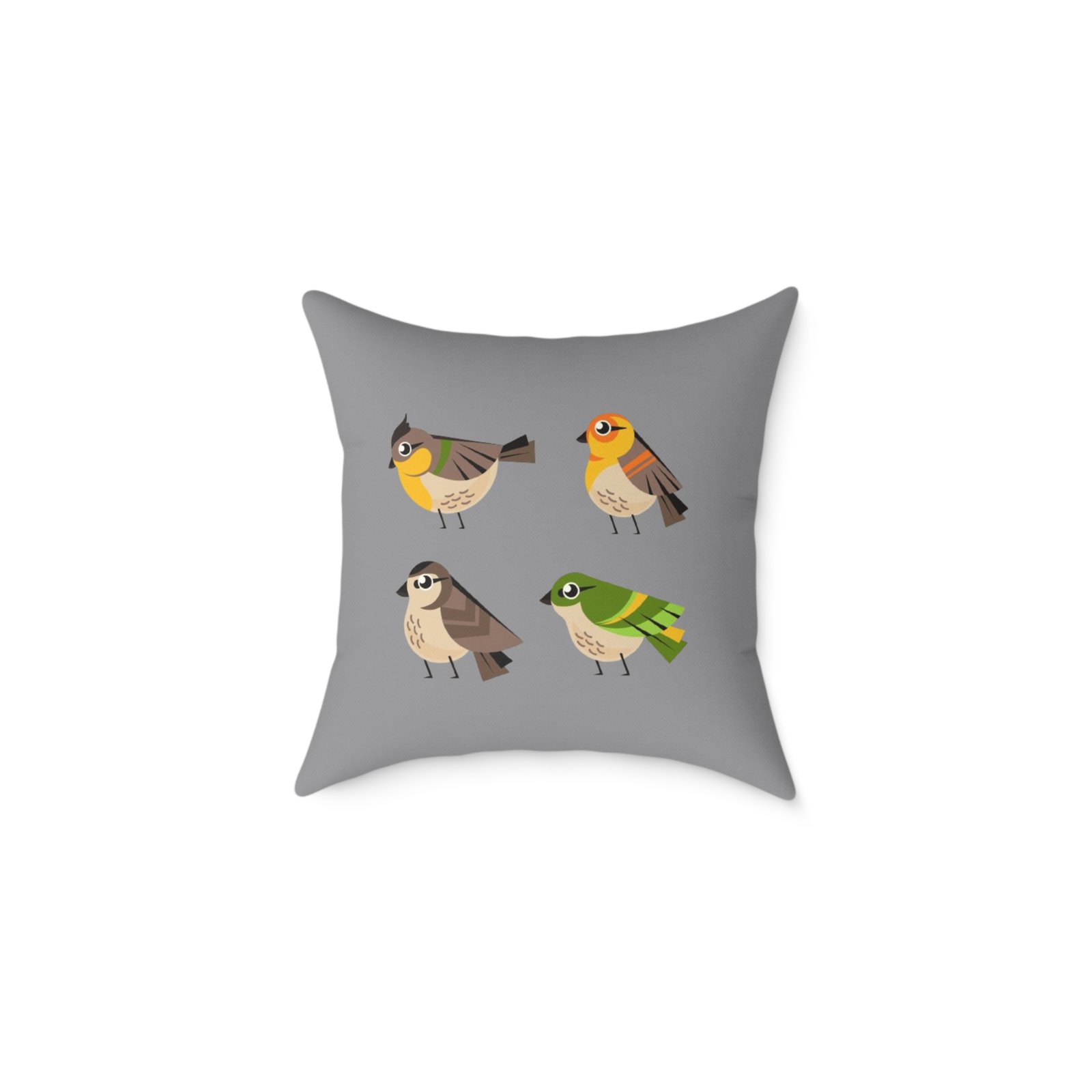 Bird Design Square Poly Canvas Pillow - Image 5