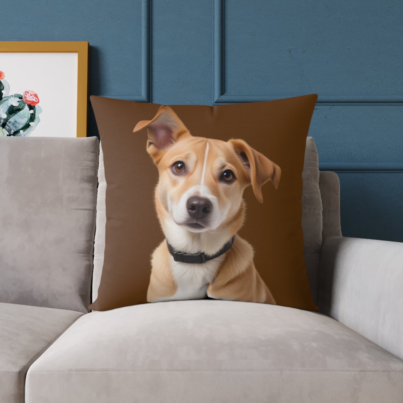 Jack Russell Square Poly Canvas Pillow - Image 15