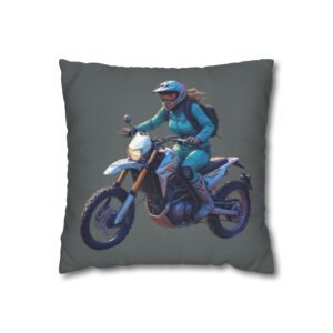 Scrambling Bikes Square Poly Canvas Pillowcase