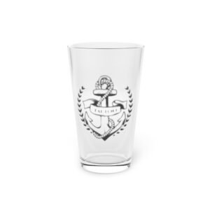 Edgy  Design Tattoo Pint Glass, 16oz | Unique Gift, Rocker Style, Halloween Decor, Barware, Skull Lover's Collectible