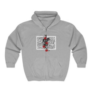 Tattoo  Art Zip-Up Hoodie | Cozy Casual Wear for Fall, Halloween, Goth Fashion, Unique Gift for Art Lovers, Layering Essential