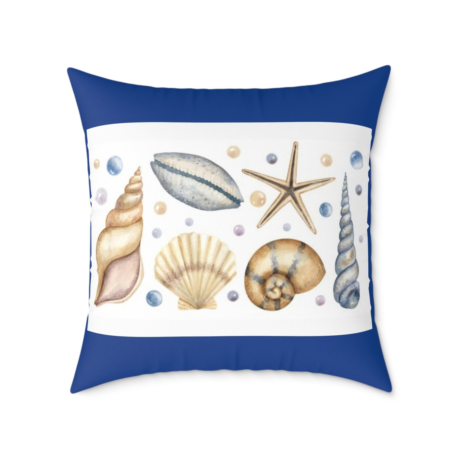 Sea shells Seaside Beach Square Poly Canvas Pillow 08 - Image 17