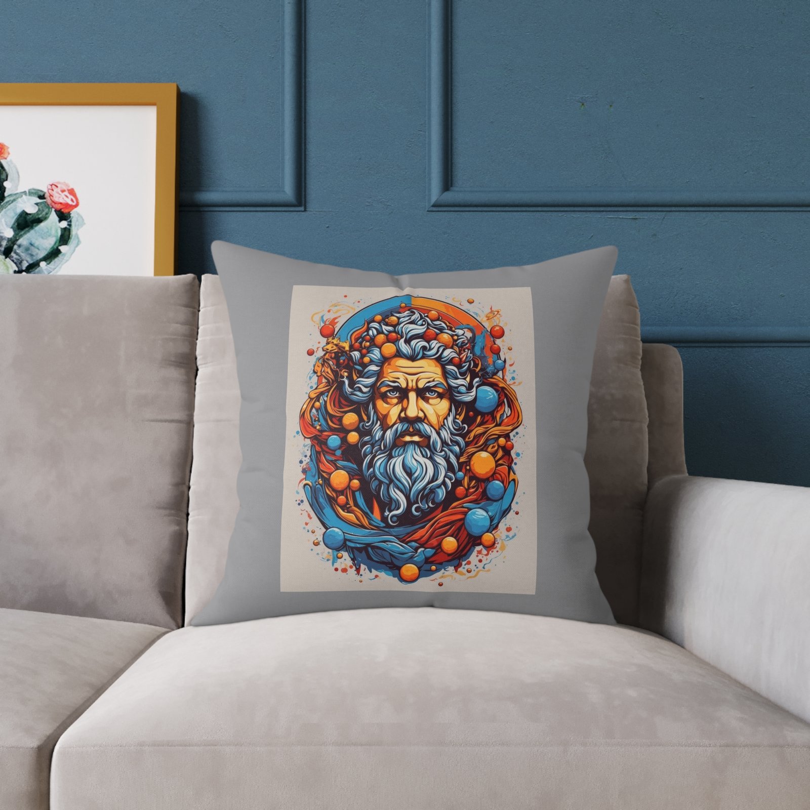 In The Deep Print Square Poly Canvas Pillow - Image 11