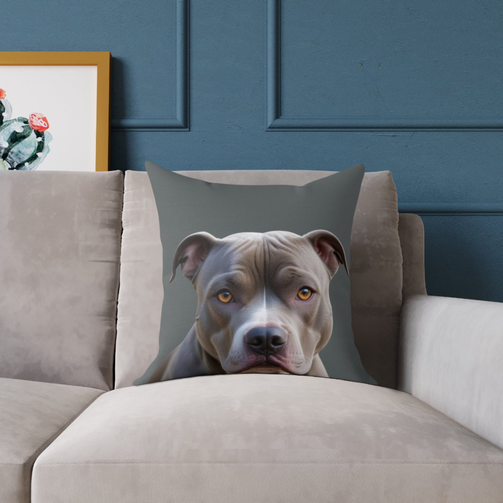 Staffordshire Bull Terrier Square Poly Canvas Pillow - Image 7
