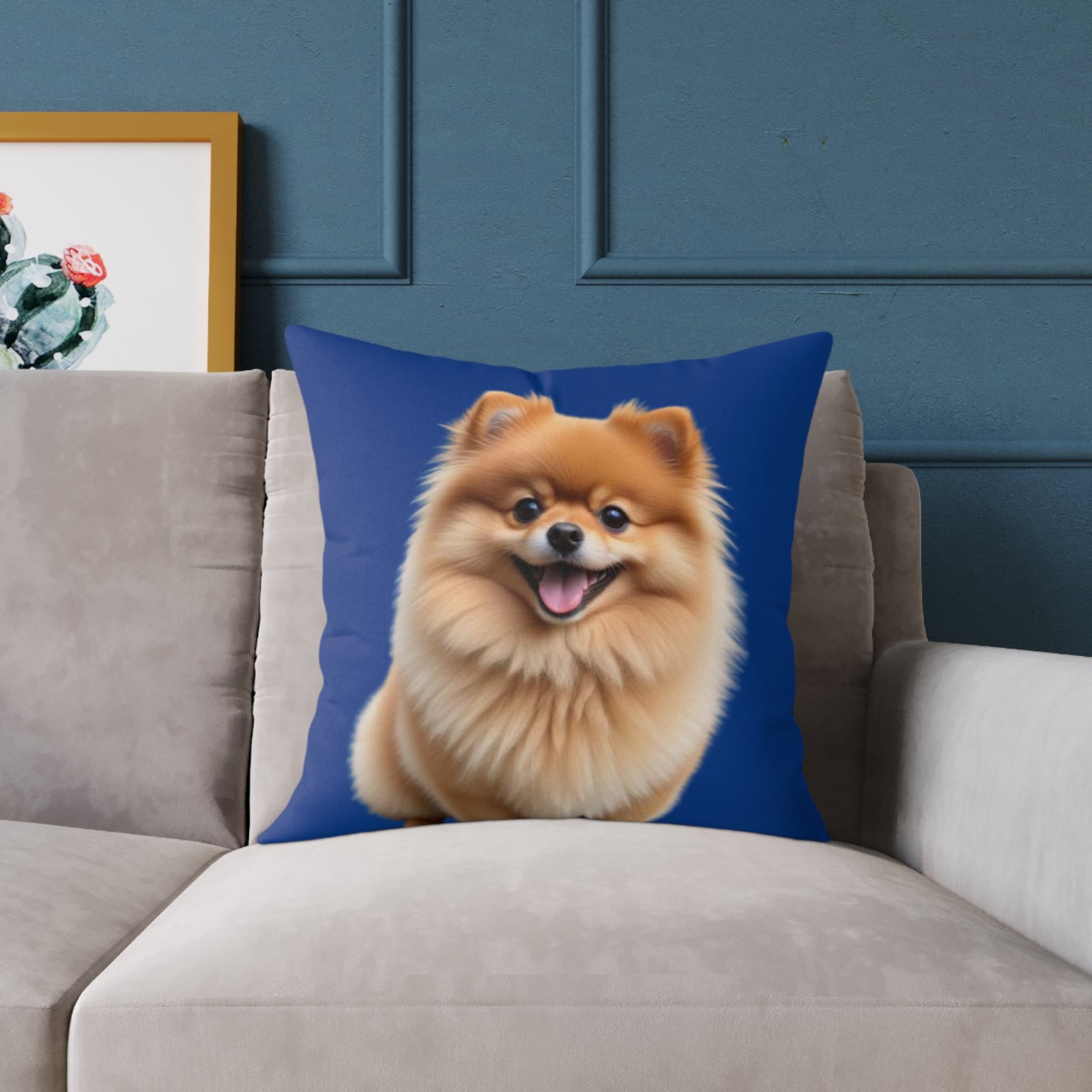 Pomeranian Dog Square Poly Canvas Pillow - Image 11