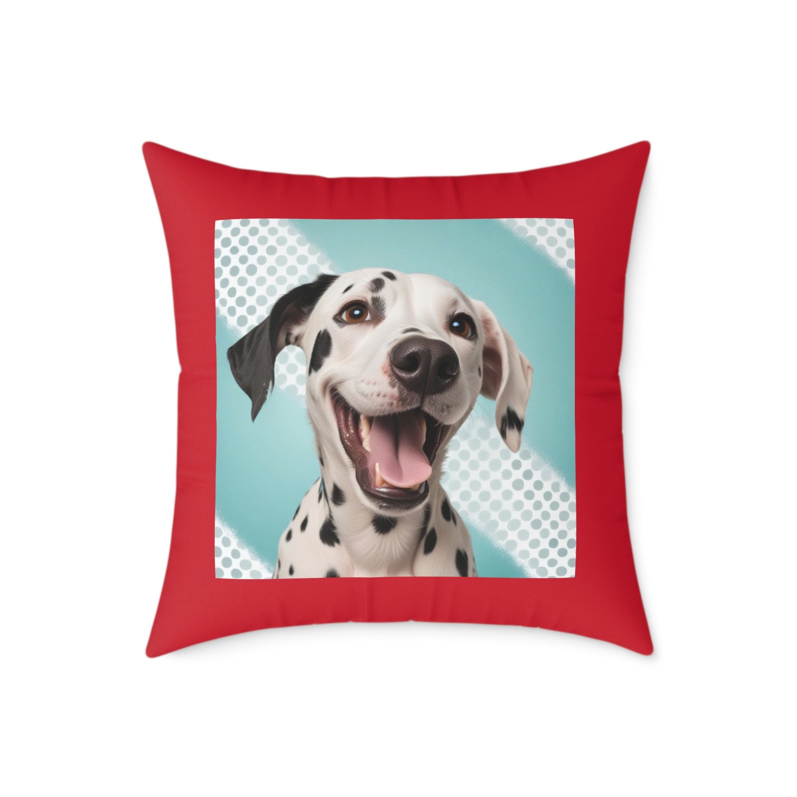 Dalmatian Pet Dog Puppy Cushion 08 .Square Poly Canvas Pillow 08 - Image 13