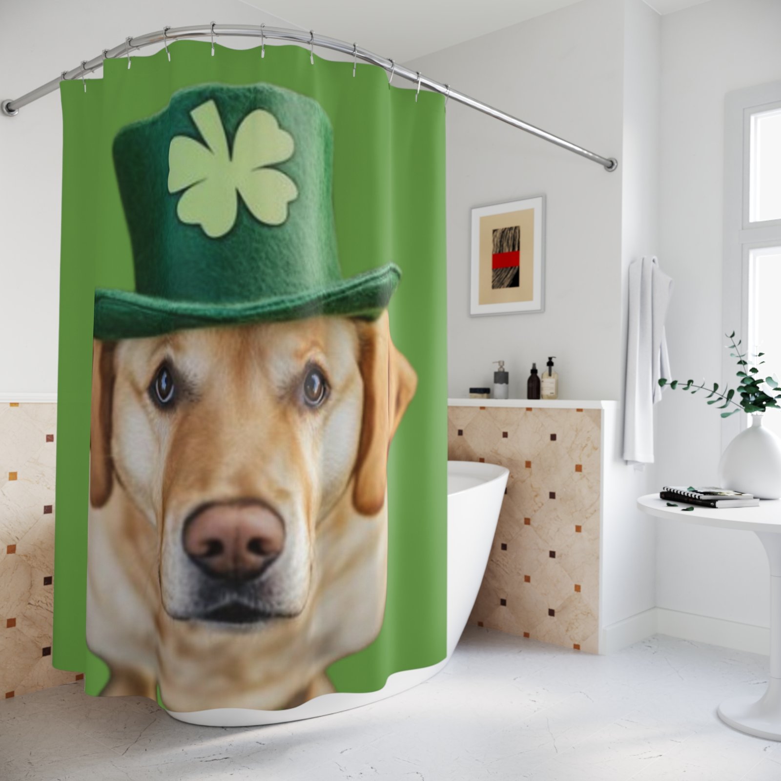 Labrador Dog Lover Funny Shower Curtain | Cozy Pet Decor, Dog Lover Gift, Rustic Bathroom Accessory, Home Decoration - Image 4