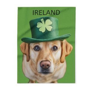 Ireland Fleece Blanket, Dog Lover Gift, Pet Keepsake, Home Decor, Warm Throw for Winter, Cabin or Dog-Themed Parties