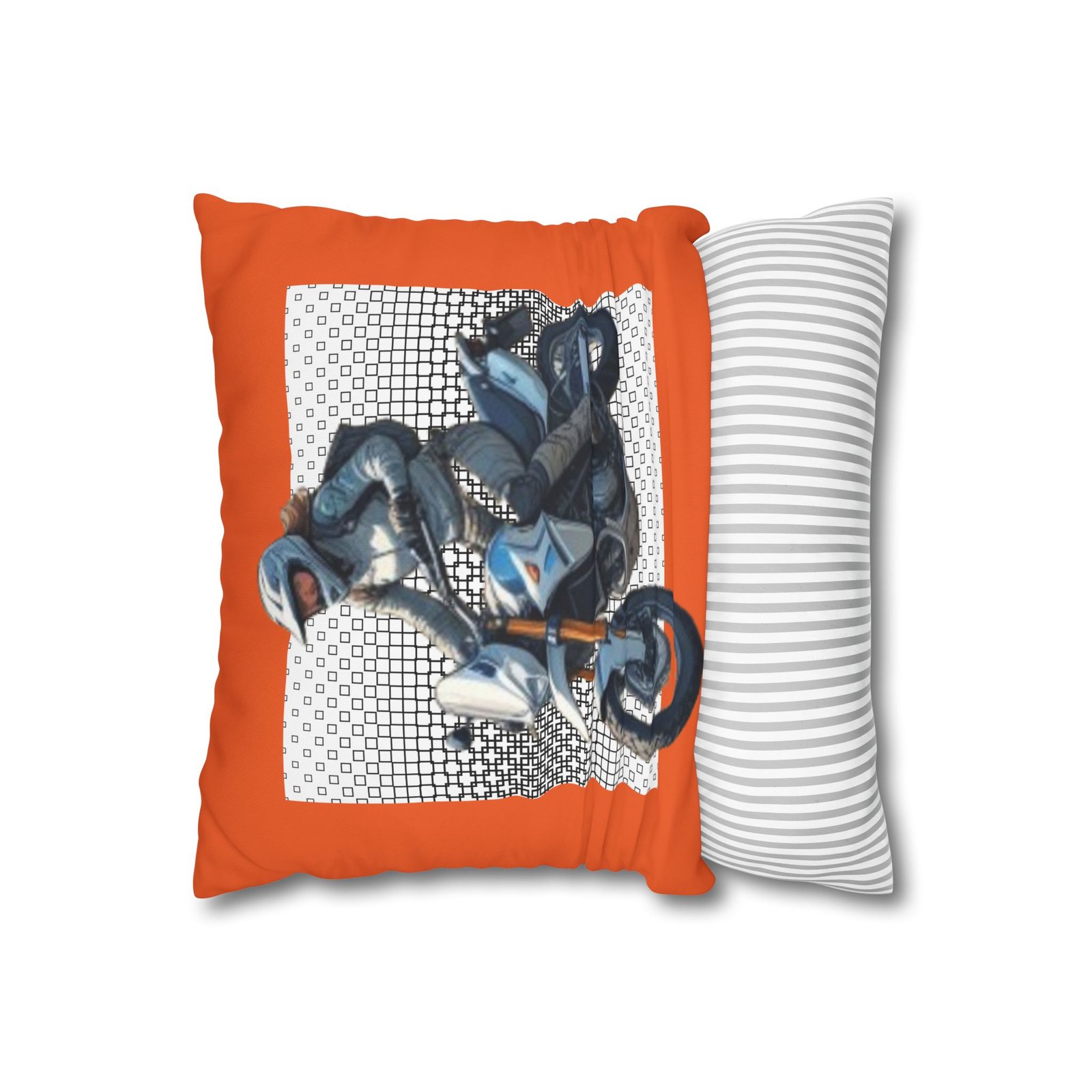 Scrambling Bikes Square Poly Canvas Pillowcase - Image 2