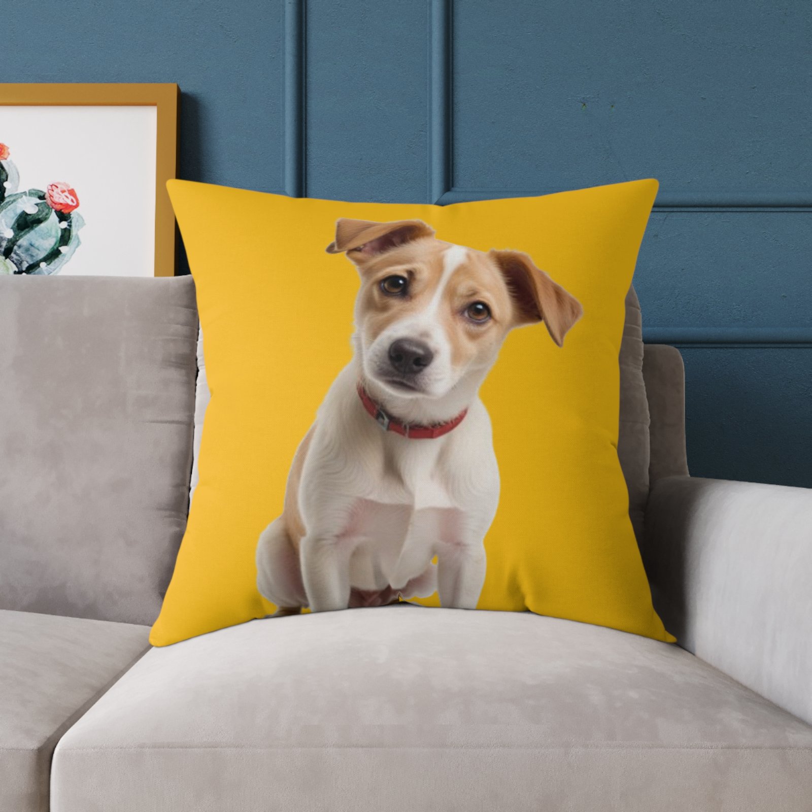 Jack Russell Square Poly Canvas Pillow - Image 19