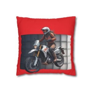 Scrambling Bikes Square Poly Canvas Pillowcase