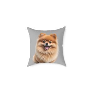 Pomeranian Dog Square Poly Canvas Pillow