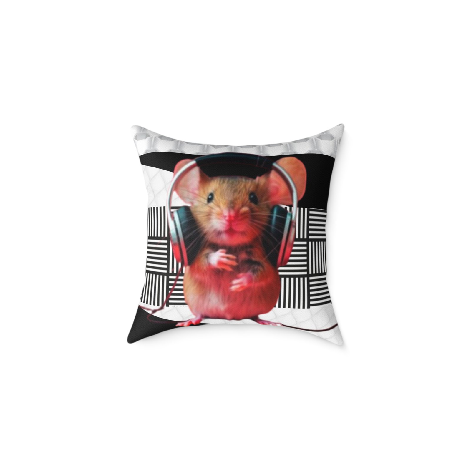 Music Dj Animal Headphones Square Poly Canvas Pillow 08 - Image 5
