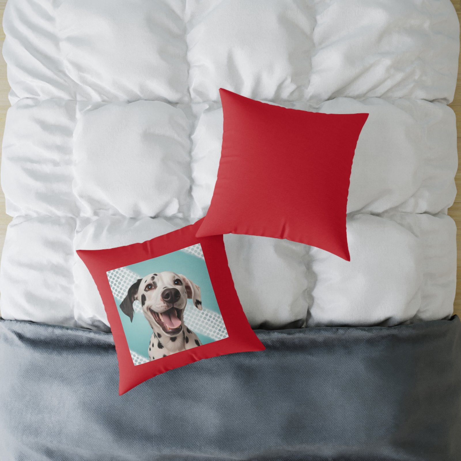 Dalmatian Pet Dog Puppy Cushion 08 .Square Poly Canvas Pillow 08 - Image 12
