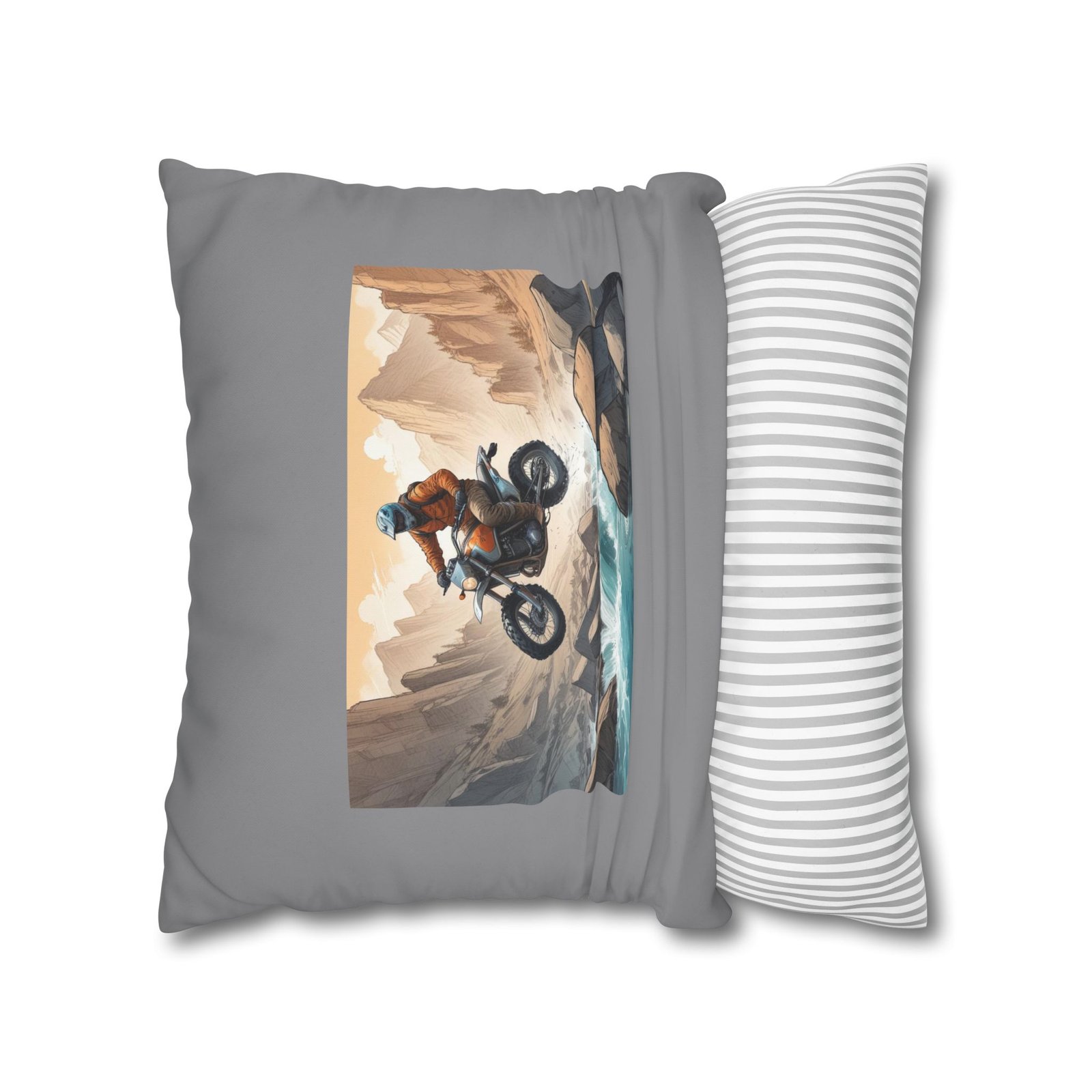 Scrambling Bikes Square Poly Canvas Pillowcase - Image 10