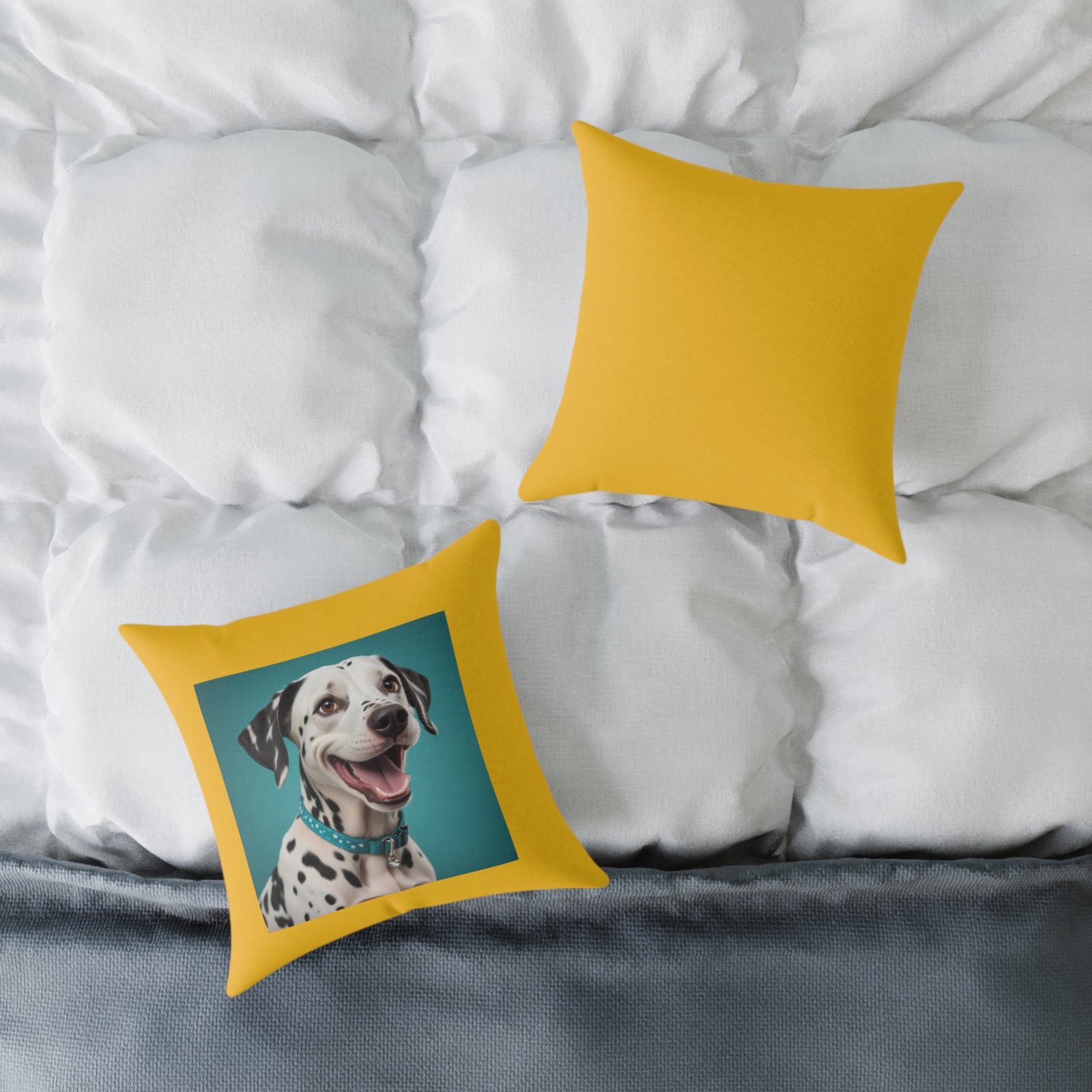 Dalmatian Pet Dog Puppy Cushion 08 Square Poly Canvas Pillow 08 - Image 4